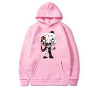 Felpa con Cappuccio Horror Movie Terrifier3 Clown Art Testa Grande Moda e Umorismo Felpe con Cappuccio Unisex (Pink,XL)