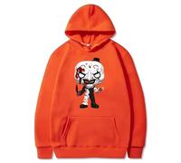 Felpa con Cappuccio Horror Movie Terrifier3 Clown Art Testa Grande Moda e Umorismo Felpe con Cappuccio Unisex (Orange,XXL)