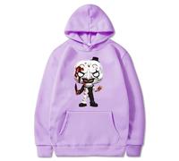 Felpa con Cappuccio Horror Movie Terrifier3 Clown Art Testa Grande Moda e Umorismo Felpe con Cappuccio Unisex (Purple,3XL)