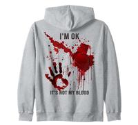 Felpa con Cappuccio I'm Ok It's Not My Bloody Graphic Blood Stained Bloody Felpa con Cappuccio