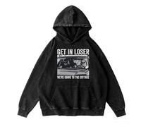 Felpa con cappuccio in cotone lavato Heated Rivalry Get in Loser We're Going to the Cottage Unisex a maniche lunghe Streetwear Casual Pullover Felpa, Nero , 4XL