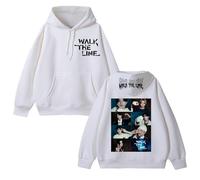 Felpa con Cappuccio in Cotone Walk The Line 2025 Graphic SUP-Port Daily Unisex(A White,L)