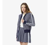 Felpa con cappuccio in jacquard monogram e zip Blu 38 (IT) - 34 (FR) Tinta unita