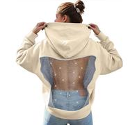 Felpa con Cappuccio in Morbida Maglia di Velluto Senza Schienale, Elegante e Leggera, per Un Caldo Autunno Inverno