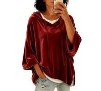 Felpa con Cappuccio in Morbido Velluto per - Top Comodo Ampio, Tinta Unita | Felpe In Cotone Donna Pullover Leggere Per Vento Leggero Pilates Flanella Stilose Dentro Migliori Merino
