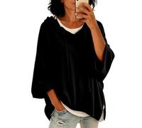Felpa con Cappuccio in Morbido Velluto per - Top Comodo Ampio, Tinta Unita | Felpe In Cotone Donna Pullover Leggere Per Vento Leggero Pilates Flanella Stilose Dentro Migliori Merino