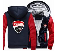 Felpa con Cappuccio in Pile con Cerniera da Uomo per Duca-Ti Stampa Invernale Patchwork Felpe con Cappuccio Maglioni con Cerniera a Maniche Lunghe Giacca con Cappuccio Casual,B-4XL