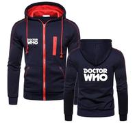 Felpa con Cappuccio in Pile da Uomo per Doctor Who, con Cerniera, A Maniche Lunghe, Felpe con Cappuccio Autunnale Unisex Adolescenti, Maglione Casual con Tasche,Blue-s