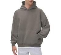 Felpa con cappuccio in pile nero da uomo tinta unita grigia con cappuccio da uomo unisex felpe a tinta unita pullover spesso pullover casual palestra palestra felpa con cappuccio morbida comoda