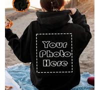 Felpa con cappuccio in pile personalizzata da donna con tasche - personalizzabile per Ognissanti, Natale, ecc., aggiungi foto (motivi/selfie/loghi/foto di famiglia/foto di animali domestici, ecc.), el