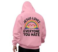 Felpa con cappuccio invernale da uomo 2026, con scritta "I You Know How Loved", XXL, rosa, M