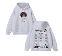 Felpa con Cappuccio Jin RUNSEOKJIN_EP.Tour Graphic SUP-Port Sport Daily Cotton Sweatshirt(A Beige,XL)