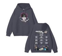 Felpa con Cappuccio Jin RUNSEOKJIN_EP.Tour Graphic SUP-Port Sport Daily Cotton Sweatshirt(A Grey,4XL)