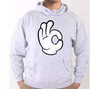 Felpa Con Cappuccio KJ2034 Mano Topolino Funny Design Mickey Segno Hastag