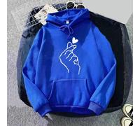 Felpa con cappuccio Kpop alla moda 2024 per donna con stampa a forma di cuore e
