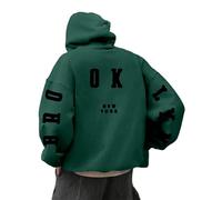 Felpa con cappuccio L con stampa a lettere, maglione casual, moda streetwear, vestibilità comoda, comoda per l'uso quotidiano in inverno, felpe nere da uomo, Gn1, 3XL