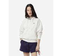 Felpa con cappuccio Lacoste Piqué Full Zip bianca donna - 36