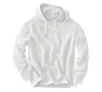 Felpa con cappuccio leggera da uomo Uk da uomo leggera sottile a maniche lunghe con cappuccio autunno tinta unita pullover cardigan cappotti invernali giacca sportiva maglioni maglioni, bianco, XL