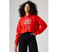 Felpa con cappuccio Leo corta stampata Rosso / Hoodie Authentic Box Tab Flame Scarlet levi > clothing > women