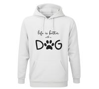 FELPA CON CAPPUCCIO life is better whit a dog hoodies animal lover cane