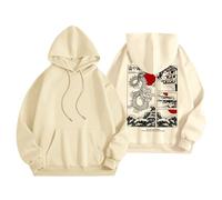 Felpa con Cappuccio Lilla Felpe Oversize Girocollo Pelo Top Intrecciato Leopardata Orecchie Croci Fronte Future Aim Floreali Porta Ampio Cuori Jacquard Bianchi Vestito