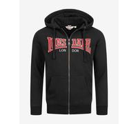 Felpa con cappuccio Lonsdale Birmingham Full Zip nero bianco - L