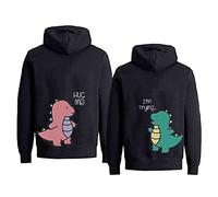 Felpa con Cappuccio Lui e Lei Maglione con Cappuccio per Coppie Hoodie King Queen Mr Mrs Partner Look Pullover Coppia Sweatshirt 1 Pezzo(Nero-Women,L)