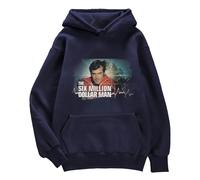 Felpa con Cappuccio l'Uomo da Sei Milioni di Dollari Felpa Unisex, Anni '70 Classico Vintage Pullover Allentato Casual Plus Size Giacca Viaggio Set Divertente Modello Stampato Maglione-Black||XXS