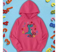 Felpa con cappuccio maglione bambini Ragazzi Ragazze Cool Dinosaur Numeracy...