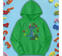 Felpa con cappuccio maglione bambini Ragazzi Ragazze Cool Dinosaur Numeracy...