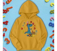 Felpa con cappuccio maglione bambini Ragazzi Ragazze Cool Dinosaur Numeracy...