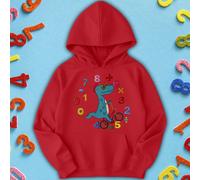 Felpa con cappuccio maglione bambini Ragazzi Ragazze Cool Dinosaur Numeracy...