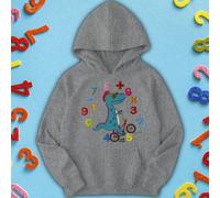 Felpa con cappuccio maglione bambini Ragazzi Ragazze Cool Dinosaur Numeracy...