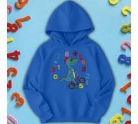 Felpa con cappuccio maglione bambini Ragazzi Ragazze Cool Dinosaur Numeracy...