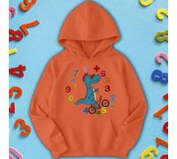 Felpa con cappuccio maglione bambini Ragazzi Ragazze Cool Dinosaur Numeracy...