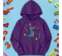 Felpa con cappuccio maglione bambini Ragazzi Ragazze Cool Dinosaur Numeracy...