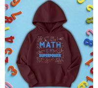 Felpa con cappuccio maglione Boys Girls Math Superpower National Numeracy...