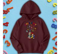 Felpa con cappuccio maglione ragazzi e ragazze Rainbow Numbers Number Day...