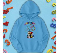 Felpa con cappuccio maglione ragazzi e ragazze Rainbow Numbers Number Day...