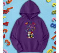 Felpa con cappuccio maglione ragazzi e ragazze Rainbow Numbers Number Day...
