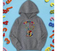 Felpa con cappuccio maglione ragazzi e ragazze Rainbow Numbers Number Day...