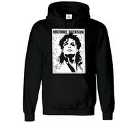 Felpa con cappuccio Michael Jackson Signature King Of Pop con cappuccio Legend Music Hood, Nero , S