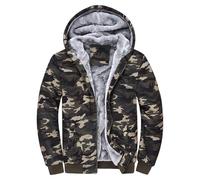 Felpa con cappuccio mimetica con zip da uomo Giacca felpata in pile Pullover con cerniera Felpa con cappuccio mimetica a maniche lunghe Top casual con tasche Felpa con cappuccio mimetica con zip