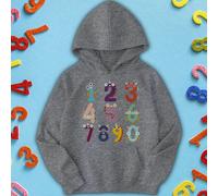Felpa con cappuccio Monster Number Day Ideas per bambini per ragazzi e...
