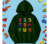 Felpa con cappuccio Monster Number Day Ideas per bambini per ragazzi e...