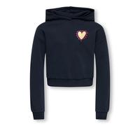 Felpa con cappuccio, motivo a cuore Blu 9/10 anni - 132/138 cm Tinta unita