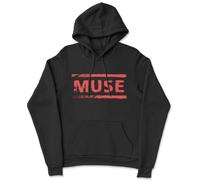Felpa Con Cappuccio MUSE Ufficialmente Licenziata Con Logo, Manica Lunga, Nera