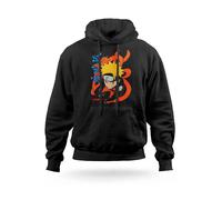Felpa con cappuccio Naruto Anime Uomo Donna Bimbo Idea Regalo Fans Cosplay Nera