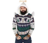 Felpa con cappuccio natalizia da uomo o unisex, divertente, motivo renna, Babbo Natale, elfo o albero di Natale, idea regalo, Angelo di Natale di Charlie, XL