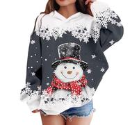 Felpa Con Cappuccio Natalizio Bambina Invernali Maniche Lunghe Hooded Sweatshirt Bambini E Ragazzi Morbidi Elegante Baggy Comode Casual Sportivo Bluse Pullover 2-12 anni (Light Blue, 4-5 Years )